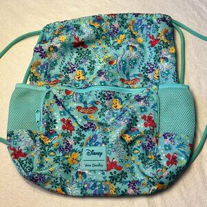 Vera Bradley Disney Little Mermaid Ariel Floral Drawstring Backpack – Limited